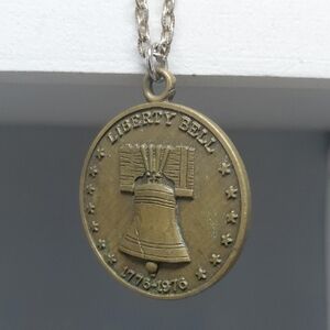 Vintage Liberty Bronze-Tone Bell Pendant Necklace